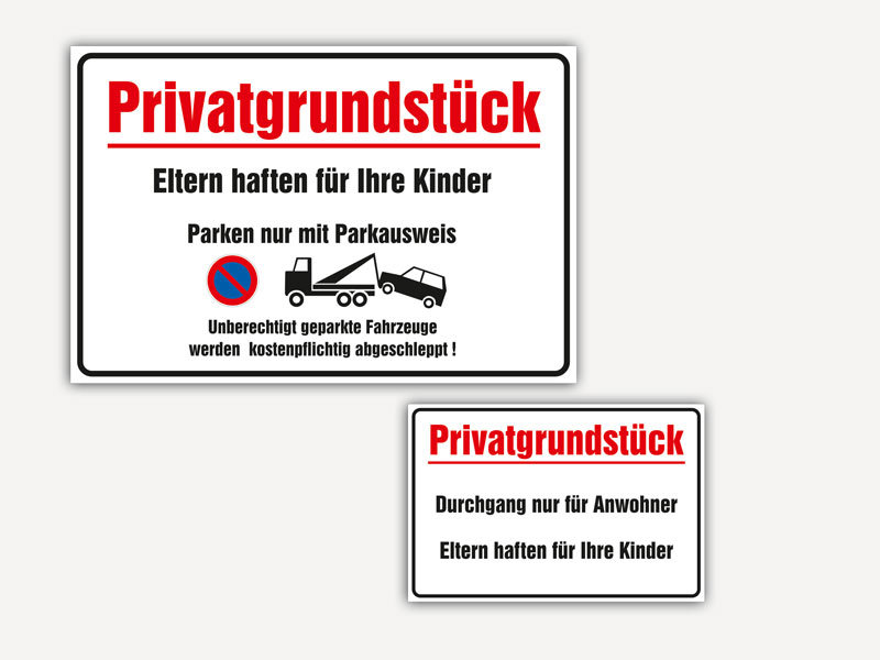 Alu-Dibond-Schild Privatgrundstück