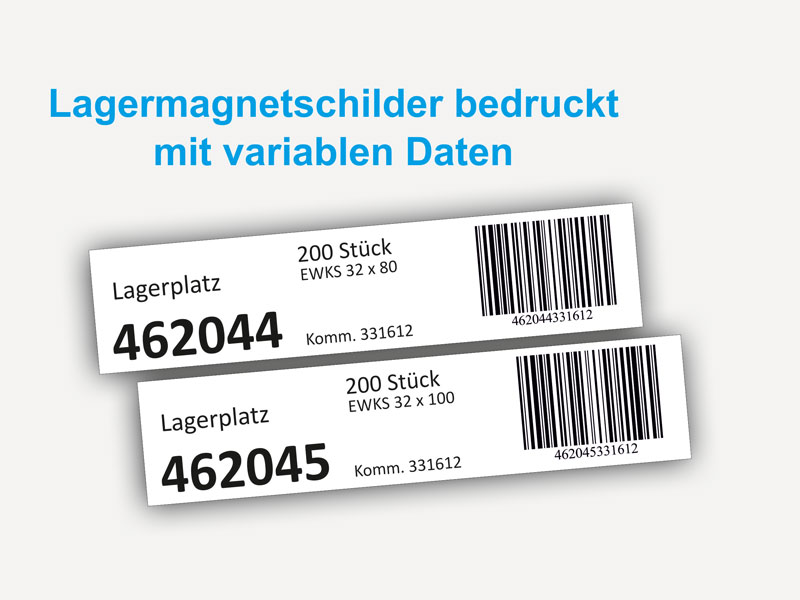 bedrucktes Lagermagnetschild