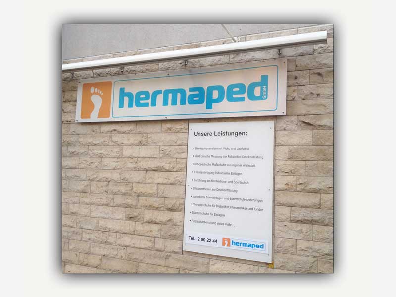 Alu-Dibond-Schild Hermaped