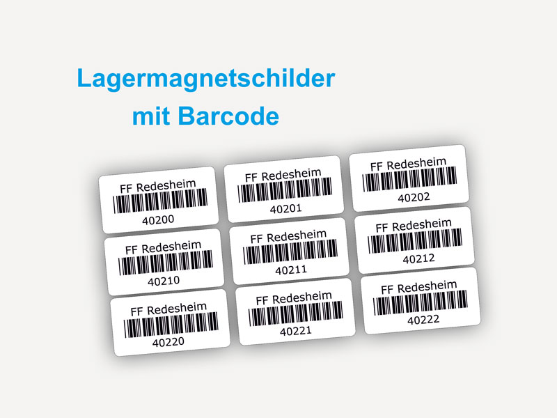 Lagermagnetschild mit Barcode